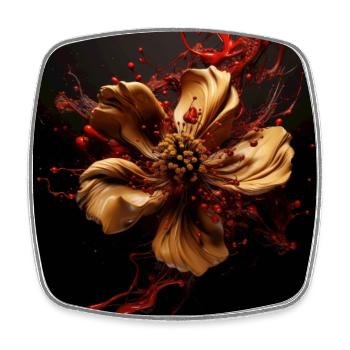 Luxury Glamorous Flower Fluid Abstract - Viereckiger Kühlschrankmagnet - Weiß - Vorne