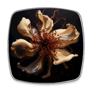 Luxury Glamorous Flower Fluid Abstract - Viereckiger Kühlschrankmagnet - Weiß - Vorne