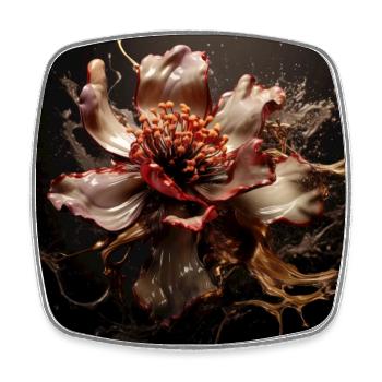 Luxury Glamorous Flower Fluid Abstract - Viereckiger Kühlschrankmagnet - Weiß - Vorne