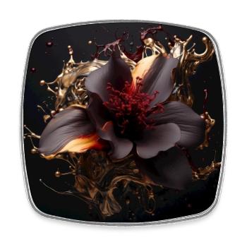 Luxury Glamorous Flower Fluid Abstract - Viereckiger Kühlschrankmagnet - Weiß - Vorne