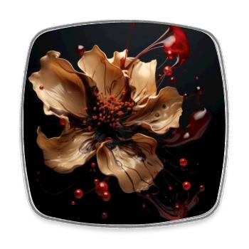 Luxury Glamorous Flower Fluid Abstract - Viereckiger Kühlschrankmagnet - Weiß - Vorne