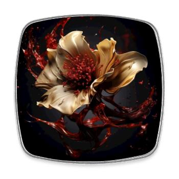 Luxury Glamorous Flower Fluid Abstract - Viereckiger Kühlschrankmagnet - Weiß - Vorne