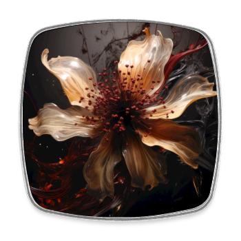 Luxury Glamorous Flower Fluid Abstract - Square fridge magnet - white - Front