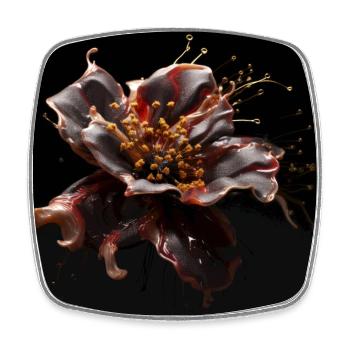 Luxury Glamorous Flower Fluid Abstract - Square fridge magnet - white - Front