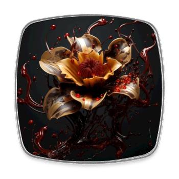 Luxury Glamorous Flower Fluid Abstract - Viereckiger Kühlschrankmagnet - Weiß - Vorne