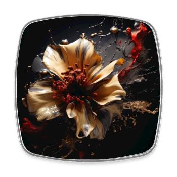 Luxury Glamorous Flower Fluid Abstract - Viereckiger Kühlschrankmagnet - Weiß - Vorne