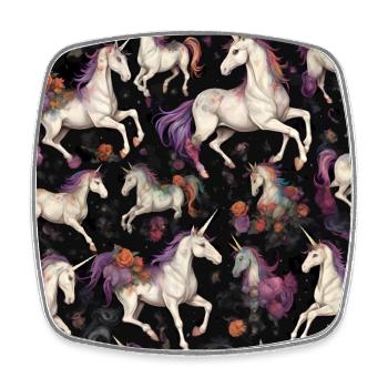 Licornes Licorne Fantasy Mix - Magnet carré - blanc - Devant