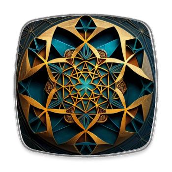 Sacred Geometry - Square fridge magnet - white - Front