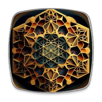 Geometrisches Muster - Viereckiger Kühlschrankmagnet - Weiß - Vorne