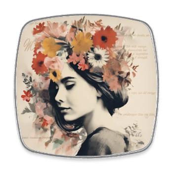Inspiration féminine - Magnet carré - blanc - Devant
