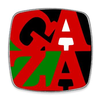 Gaza poster - Viereckiger Kühlschrankmagnet - Weiß - Vorne