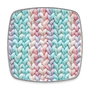 Vagues en tricot pastel - Magnet carré - blanc - Devant