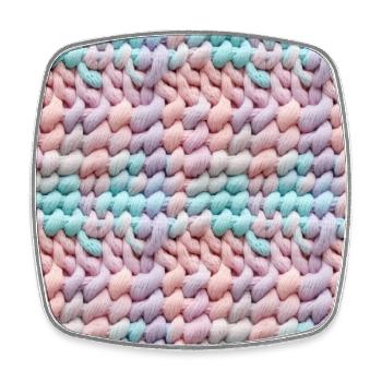 Vagues en tricot pastel - Magnet carré - blanc - Devant