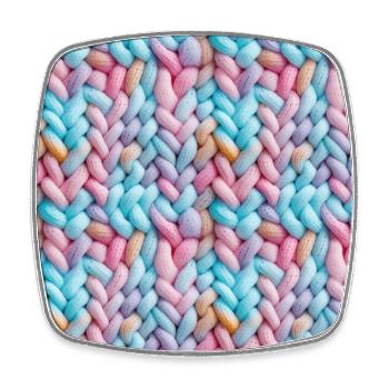 Pastellfarbene Strickwellen - Viereckiger Kühlschrankmagnet - Weiß - Vorne