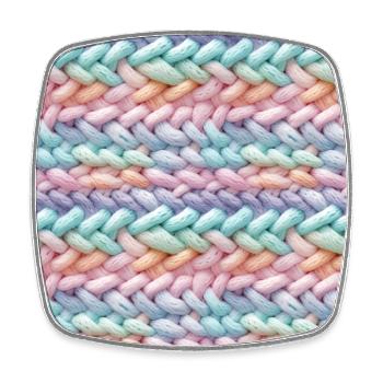 Pastellfarbene Strickwellen - Viereckiger Kühlschrankmagnet - Weiß - Vorne