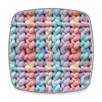 Pastellfarbene Strickwellen - Viereckiger Kühlschrankmagnet - Weiß - Vorne