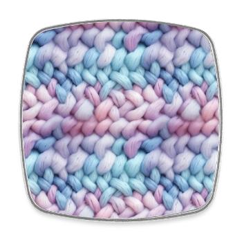 Vagues en tricot pastel - Magnet carré - blanc - Devant