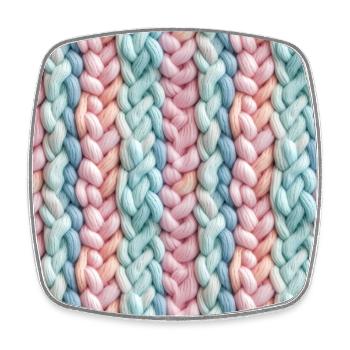 Vagues en tricot pastel - Magnet carré - blanc - Devant