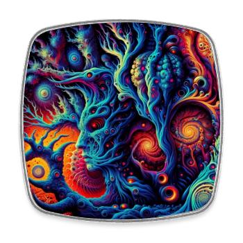 Psy forest fractal - Viereckiger Kühlschrankmagnet - Weiß - Vorne