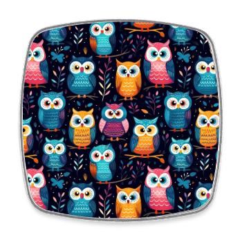 Mignon bébé hibou motif - Magnet carré - blanc - Devant