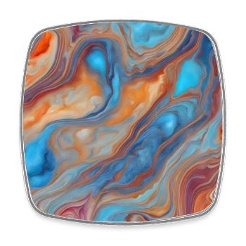 marble texture colorful wallpaper background - Square fridge magnet - white - Front