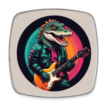 Plakat Crocodile 01 - Viereckiger Kühlschrankmagnet - Weiß - Vorne