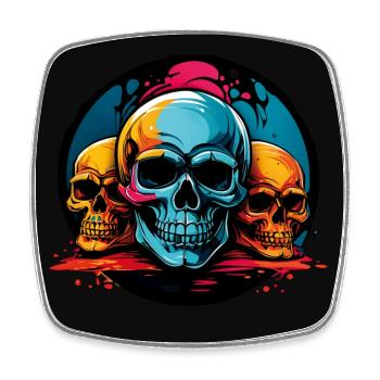 bunte vielfarbige Skulls Festivaldesign Halloween - Viereckiger Kühlschrankmagnet - Weiß - Vorne