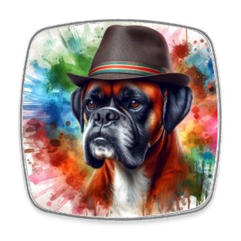 Boxer Breed Splash Art - Square fridge magnet - white - Front