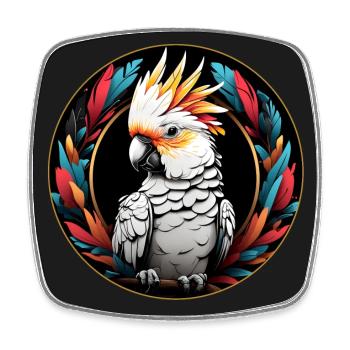 Colorful Cockatoo Cockatoo Portrait - Square fridge magnet - white - Front