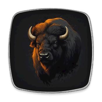 Bison portrait of proud bison bull - Square fridge magnet - white - Front