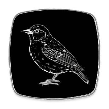 Bird, black and white - Square fridge magnet - white - Front