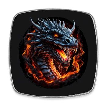 Colorful Fire Dragon for Dragon Fans - Square fridge magnet - white - Front