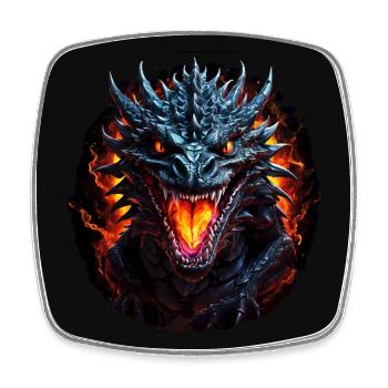 Colorful Fire Dragon for Dragon Fans - Square fridge magnet - white - Front