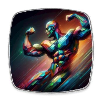 Bodybuilding - Square fridge magnet - white - Front