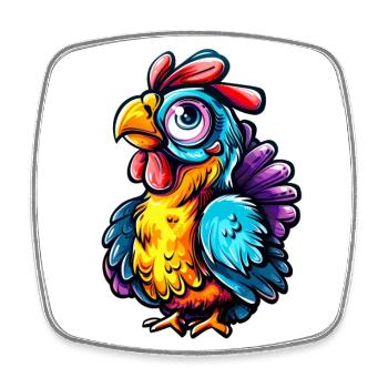 Colorful Chicken - Square fridge magnet - white - Front