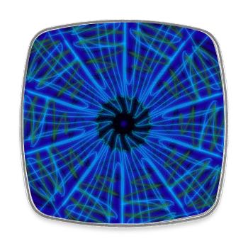Blaues abstraktes Design - Viereckiger Kühlschrankmagnet - Weiß - Vorne