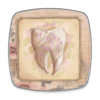 Vintage Art for Dentist & Dental Assistant - Square fridge magnet - white - Front