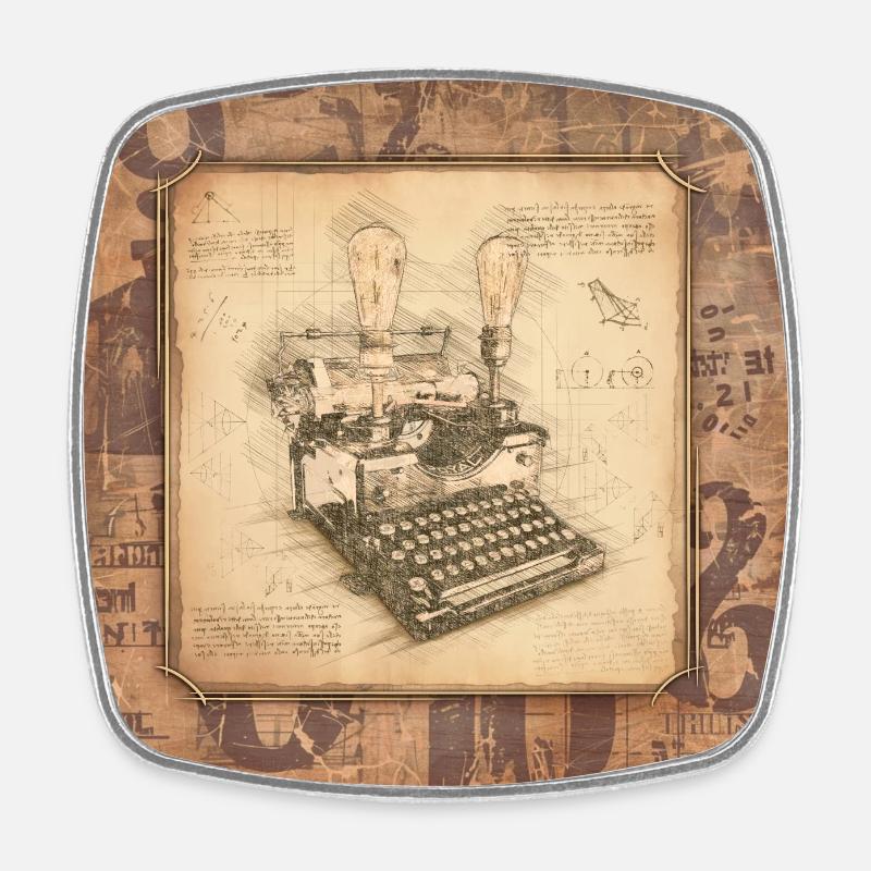 Vintage Art for Authors & Writers - Square fridge magnet - white