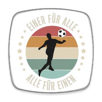 Fußball, einer für alle - Viereckiger Kühlschrankmagnet - Weiß - Vorne