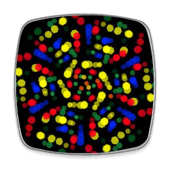 Rainbow flower - Square fridge magnet - white - Front