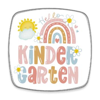 Kindergarten - Viereckiger Kühlschrankmagnet - Weiß - Vorne