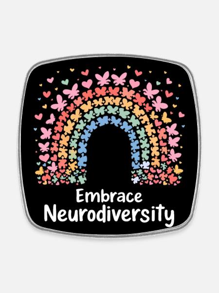 Embrasser la neurodiversité - Magnet carré - blanc