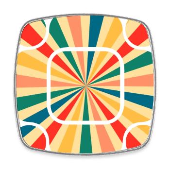 Retro Pattern: Immerse yourself in the Vibration of Colors - Square fridge magnet - white - Front