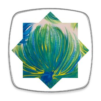 Sternmotiv - handgemalt von Martina Eßer - Viereckiger Kühlschrankmagnet - Weiß - Vorne