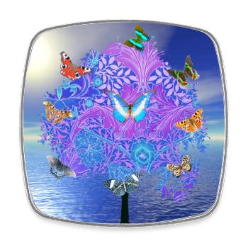 Butterfly Tree - Square fridge magnet - white - Front