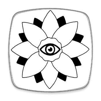 Schwarze und weiße Lotusblume - Viereckiger Kühlschrankmagnet - Weiß - Vorne