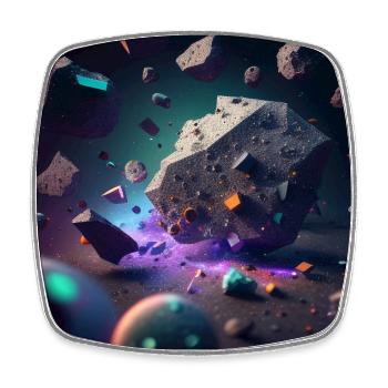 Weltraumschrott - Viereckiger Kühlschrankmagnet - Weiß - Vorne