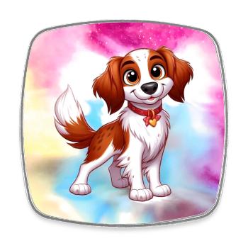Brittany Spaniel 8 - Square fridge magnet - white - Front