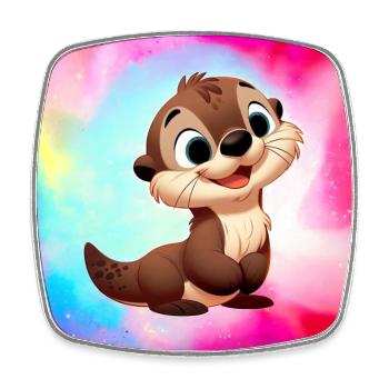 otter 5 - Square fridge magnet - white - Front