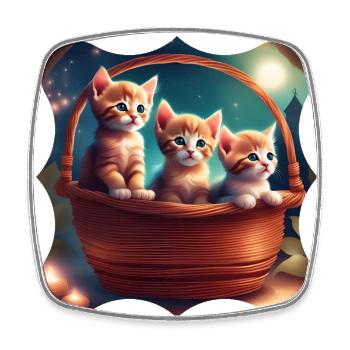 Chatons mignons - Magnet carré - blanc - Devant